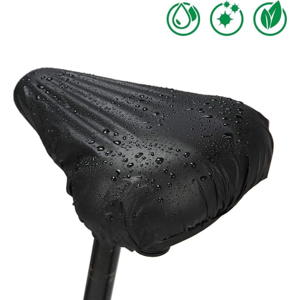 Betræk, sæt med 2 elastiske vandtætte cykelsadelbetræk til beskyttelse af cykelsæder (sort)