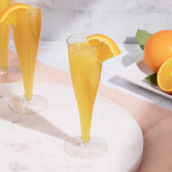 30 Champagneglas i plastik | Guld