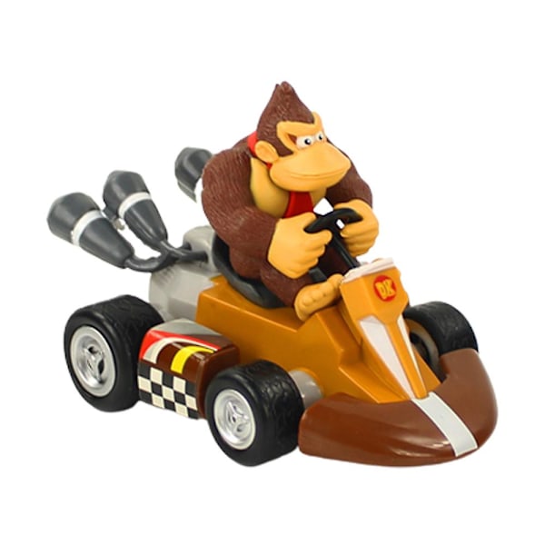 Super Mario Bros Kart Pull Back Bilar Tårtdekoration Figurer Leksak Racing Racer Leksaksbil Barn Pojkar Gåvor Donkey Kong
