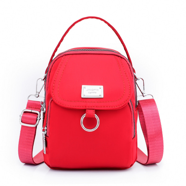 Kvinners Liten Skulder Bag Enkelt Crossbody Bag Søt Bag 3-lags Mini Veske Kvinne Messenger Bag Ins Telefon Bag Red 0.18