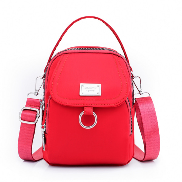 Naisten pieni olkalaukku Yksinkertainen Crossbody Laukku Söpö laukku 3-kerroksinen minikukkaro Naisten Messenger Bag Ins Puhelinlaukku Red 0.18