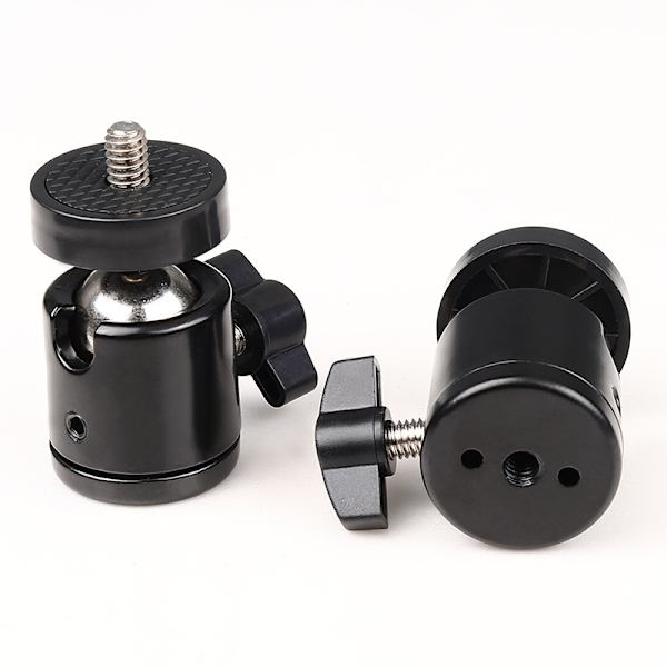 Mini kulled 2-pack Kulledhuvudfäste med avtagbar 1/4\" blixtskoadapter