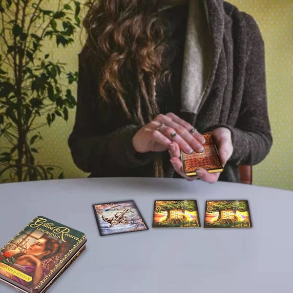 Glided Reverie Lenormand Oracle Tarot -korttipakka matkakirjan ja metallilaatikon kanssa aloittelijoille ja kokeneille lukijoille