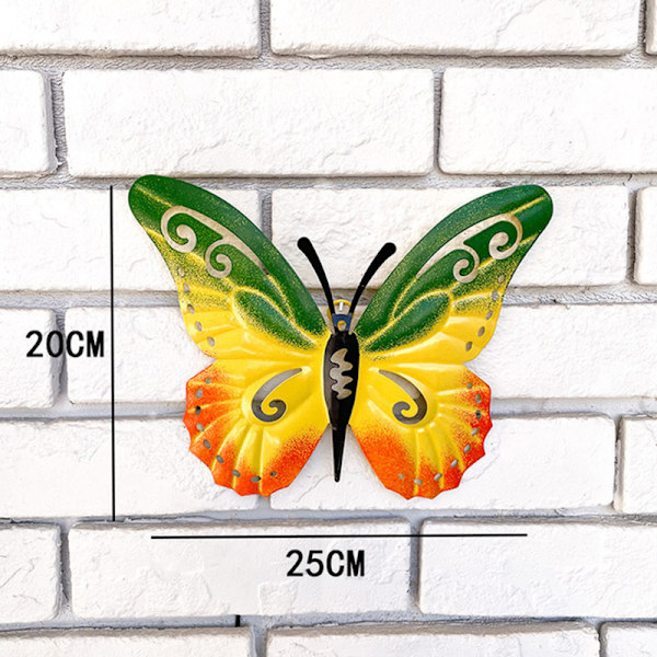 Välkomstskylt Ornament Simulering Metall Solros Fjäril Väggkonst Hängande Gård Staket Dekoration för Hem Utomhus Green Butterfly