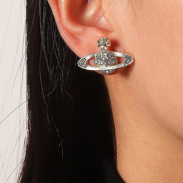 Saturn Planet Örhängen Crystal Saturn Stud örhängen för kvinnor tjejer