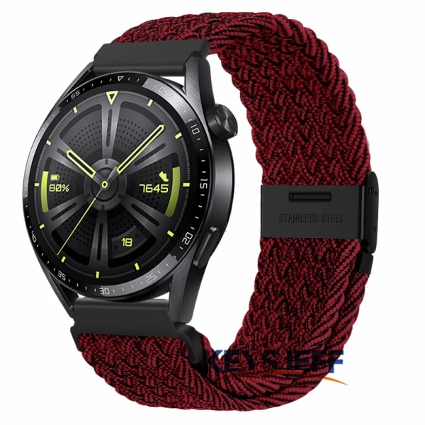 22mm nylon kompatibel med Galaxy Watch 3 45mm/ Watch 46mm, Gear S3 Frontier/Classic , Huawei Watch GT 3 46mm flätat band 3