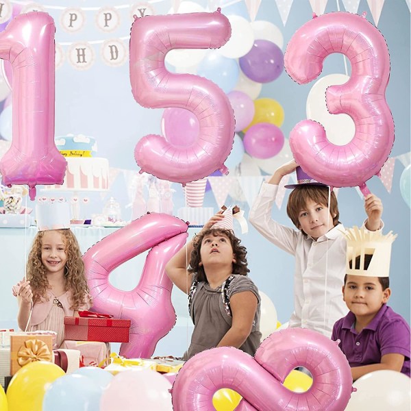 Pink 8 balloner Tiffany Pink 8 balloner Helium Mylar digitale balloner 40 tommer folieballon Fødselsdagsfest og jubilæumsdekorationer (tiffan