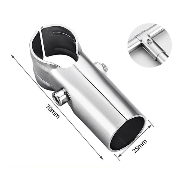 10 stk. rørfittings i rustfritt stål 25 mm diameter for runde rørforbindelser sølv silver Two Connector