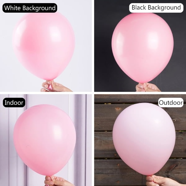 Pastellrosa ballonger, 100 st 10 tums rosa ballonger, latexballonger för ballonggirland ballongbåge som festdekorationer, födelsedagsdekorationer