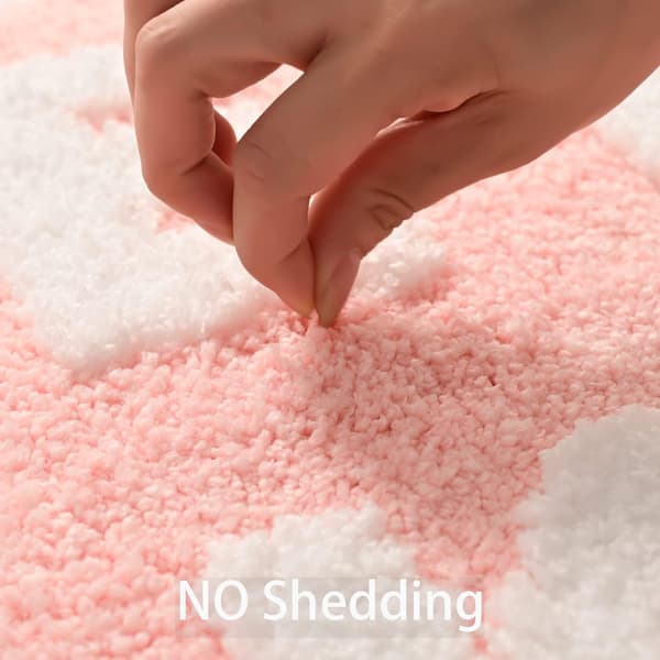 Sklisikker baderomsmatte 40x60cm Mikrofiber Myk Bokstavdesign Maskinvaskbart Teppe Rosa
