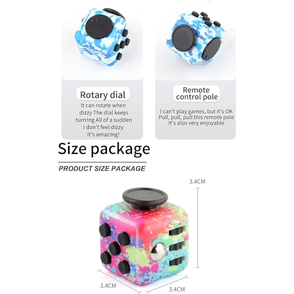 Anti-Stress Fidget Toy Cube Anti Stress Toy Decompressio Camouflage blue