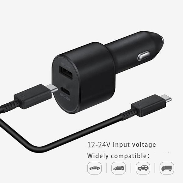 60W Samsung Super Fast -aut lataus PD USB Type-C -portti Auto Cargador 45W Galaxy S24 S23+ S22 5g S21 Note 20 10 Z Flip3 A52