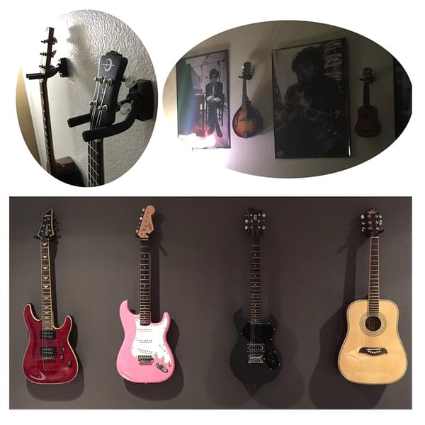 Gitarr väggmonterad hängare set om 6 med skruvar för gitarrer, basar, mandoliner, ukuleler