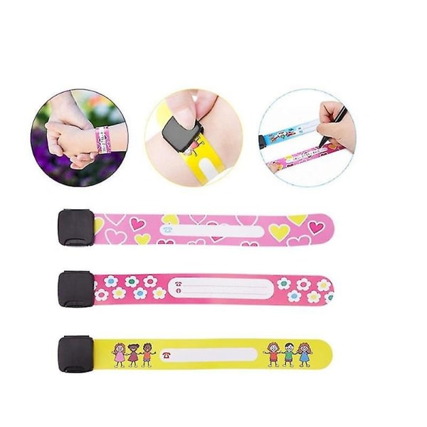 12 stk Child Safety Id-armbånd, Kids Id-armbånd med ikke-fading penn for barn nødarmbånd