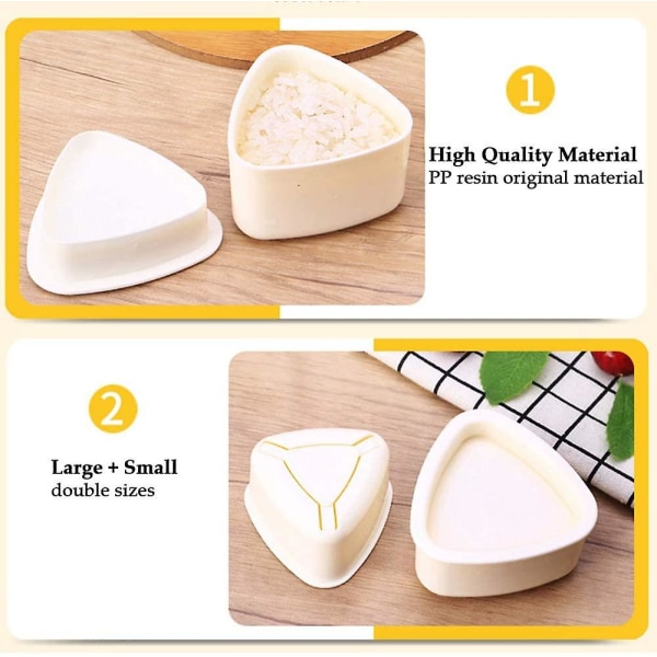 Onigiri-muotti kolmio, 2 kpl riisipallo-muottia, kolmio sushi-muotti