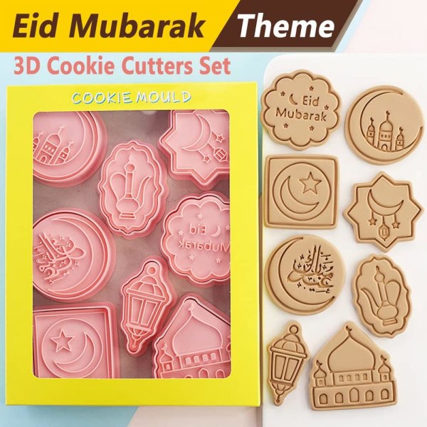 8 kpl Eid Mubarakin set 3D islamilainen ramadanleikkuri