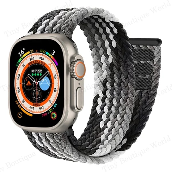 Flettet solo-sløjfe til Apple Watch Ultra-bånd 49mm 45mm 41mm 44mm 40mm 42mm correa armbånd iWatch series 9 7 SE 8 6 5 4 3 band SummerB Summer B 42-44-45-49mm-L