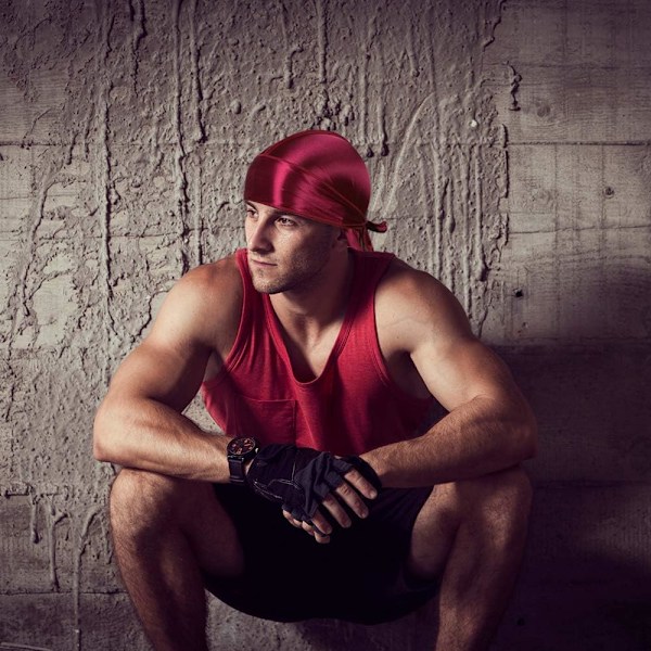 6 stk Silkeslen Men Durag, Pak Durags Do Rags med Lang Hale og Brede Stropper til Mænd Kvinder, 6 Farver