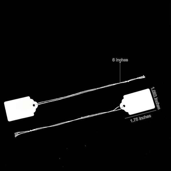 Prislappar med snöre, skrivbara etiketter