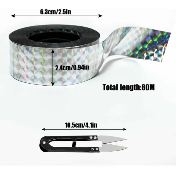 Bird Repellent Tape Holographic Bird Repellent Tape 80 mx 2.4 cm Double Sided Bird Repellent Tape Perfect Bird Repellent Pigeons Crows