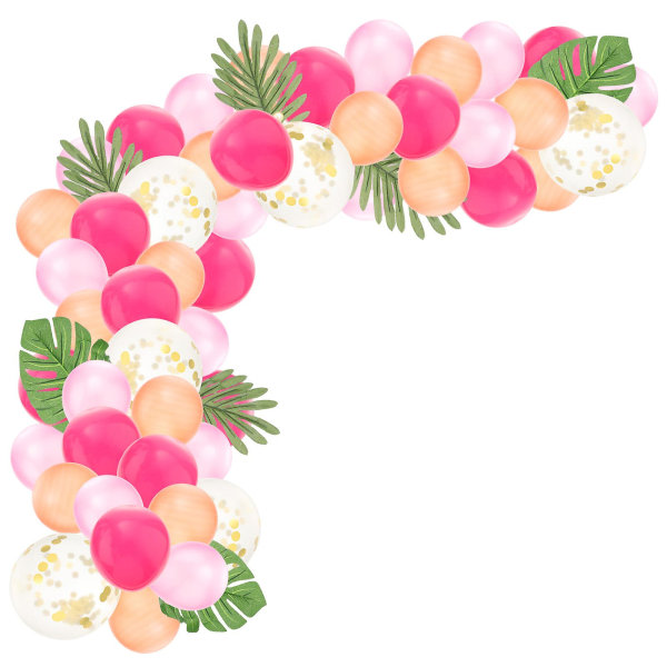 Sæt med tropisk tema palmeblade dekorative latex balloner sæt festartikler (30x30 cm, assorterede farver)