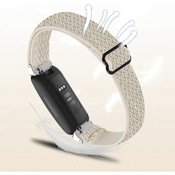 Strækbare sportsremme kompatible med Fitbit Inspire 2/ Inspire HR/Inspire, blødt stof armbånd nylon elastisk udskiftningsrem kvinder mænd