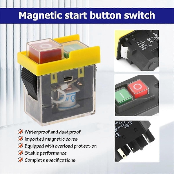 Kjd6 5E4 250V 6A Universell Säkerhetsbrytare: Elektromagnetisk Vattentät, Skydd Mot Strömavbrott Verktygsbrytare, Startknapp-WELLNGS