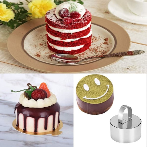 6 stk. (runde) bagerringe, runde bageforme, rustfrit stål