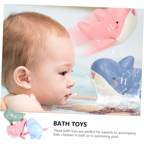6 st Baby Badleksaker Uppdragning Flytande Leksak Simbassäng Badleksaker Urverk Vatten