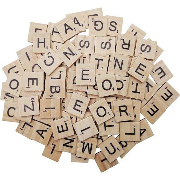 300 kpl Puinen Scrabble-laatta, Scrabble-kirjaimet askarteluun, Makin
