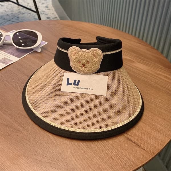 Søt solhatt til barn med stor brem, for sommerutflukter, Candy Bear - Purple
