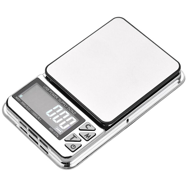 Elektronisk Vågskala USB-Laddning Hög Precision Elektronisk Vågskala Smyckesvågskala (1000/0.01g)