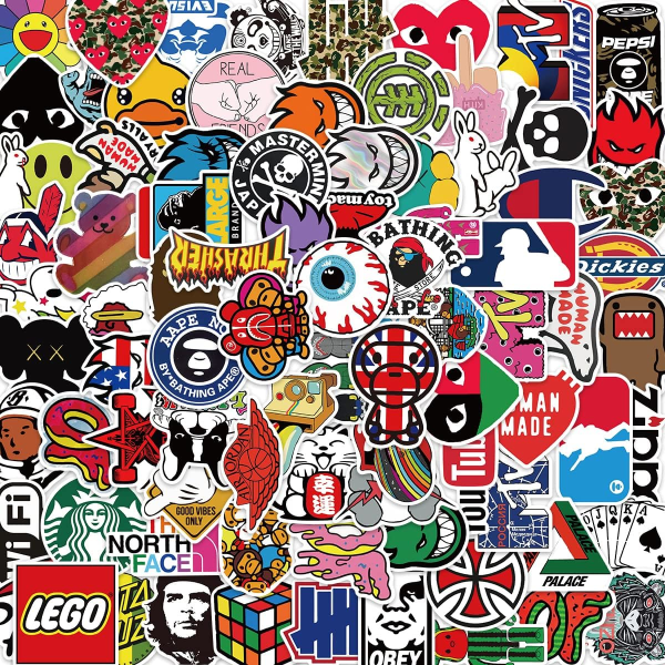 Cool Brand Stickers 101 Pack Stickers for Laptop Skateboard Water Bottles Car Teens Sticker