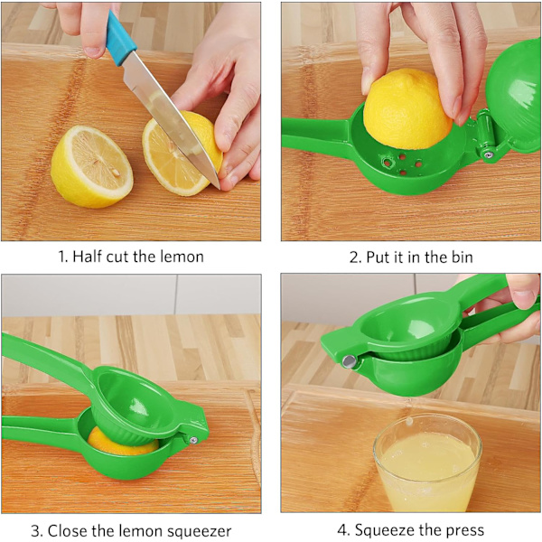 Til presning af citroner og citrusfrugter, nem at rengøre, 8,8 tommer, grøn