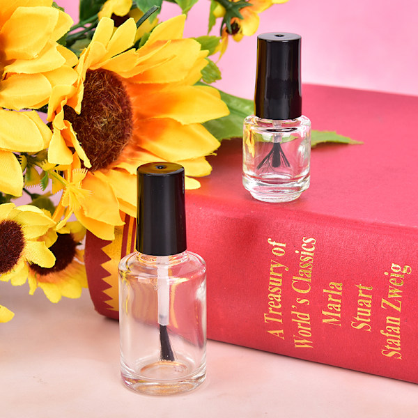 1 st 5/10/15 ml tom glas nagellack flaska med borste nagel O Transparent Transparent 10 ml