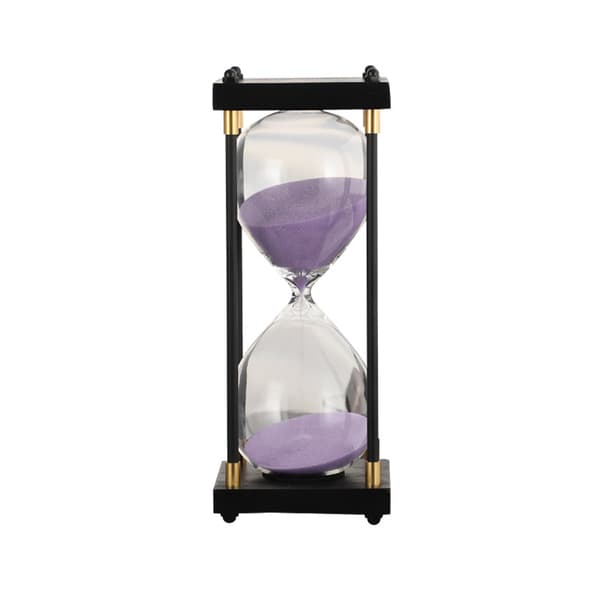 Sandtimer, dekorativ sandtimer i trä, stor timglas timer 60 Purple sand
