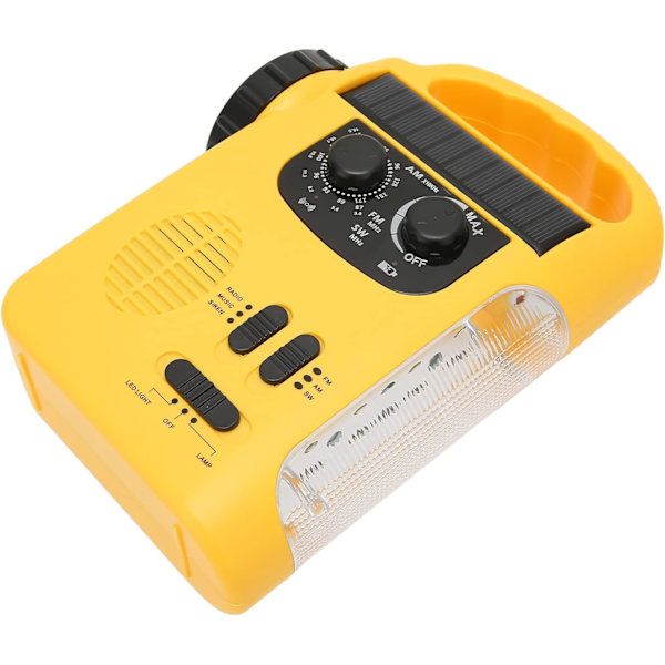 Handvevad Solradio, AM FM SW Nödradio med LED-ficklampa Läslampa MP3-spelare