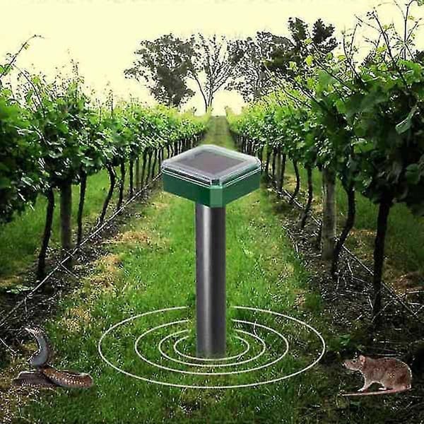 6 Pcs Solar Powered Snake Repeller for Outdoor Use, Ultrasonic Snake Repeller, Solar Powered Snake Repeller F green  black