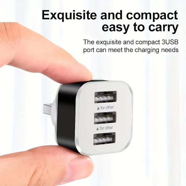 Uusi nopea 3-portinen USB-latauskeskus 2.0 Hub-laajennus Työpöytätietokoneen sovitin Uusi
