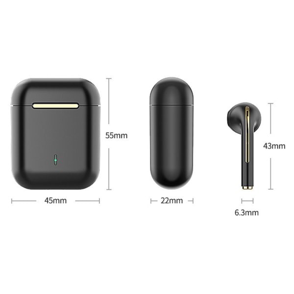 Bluetooth 5.0 hovedtelefoner trådløse hovedtelefoner HD Music Touch-Control black