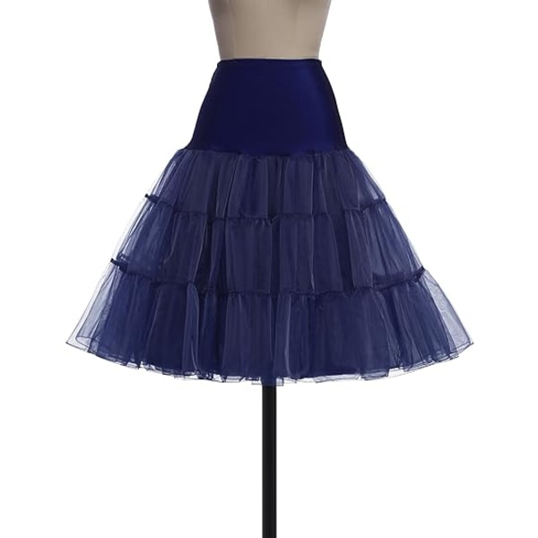 50-tals underkjol Rockabilly klänning Crinoline Tutu för kvinnor ZX blå blue XL