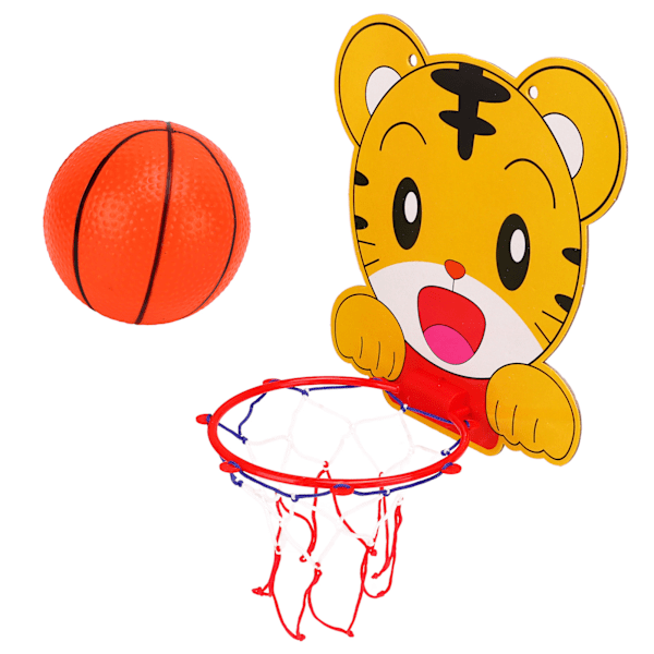 Hängande Basketkorg Mini Plast med Basketnät Boll för Inomhus Utomhus Leksak Sportspel Tiger