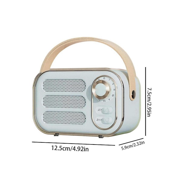 Retro Højttaler 360 Stereo Effekt Bluetooth Mini Højttaler Vintage Radio Hjem Indretning Lydboks Til Udendørs White