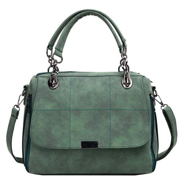 Axelväska dam, stor kapacitet Matcha grönt läder handväska för damer Boston väska (grön)