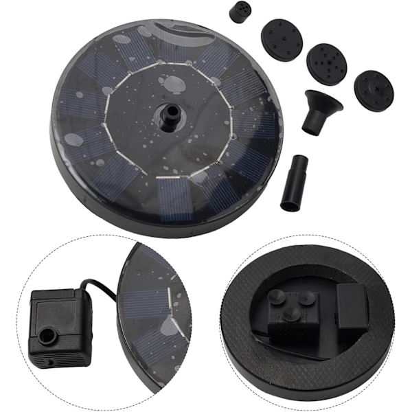 7W 1.5W Solcelledrevet Flydende Vandfontænepumpe til Fuglebad Fisketank Pool 130mm Panelstørrelse Maks. Flow 150L/H Højde 50cm