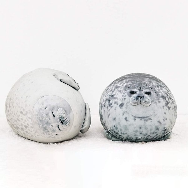 60 cm Seal Kudde, Chubby Blob Seal Kudde Söt Seal Gosedjur Bomull Plysch Toy Kudde Kompatibel med Bord Mjuk Seal Kram Kudde Grau 30cm
