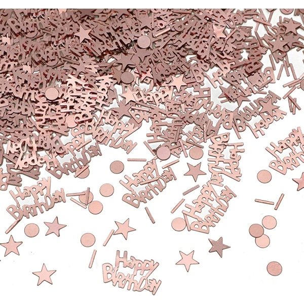 6 pakke Gratulerer med dagen konfetti rosa gull glitter konfetti bord sirkel stjerne konfetti for bursdagsfest ferie dekorasjoner