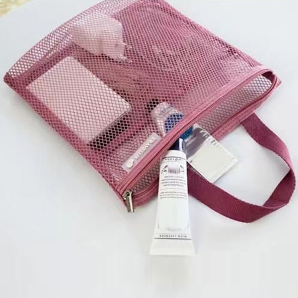 Duschväska i Mesh Toalettväska ROSA pink