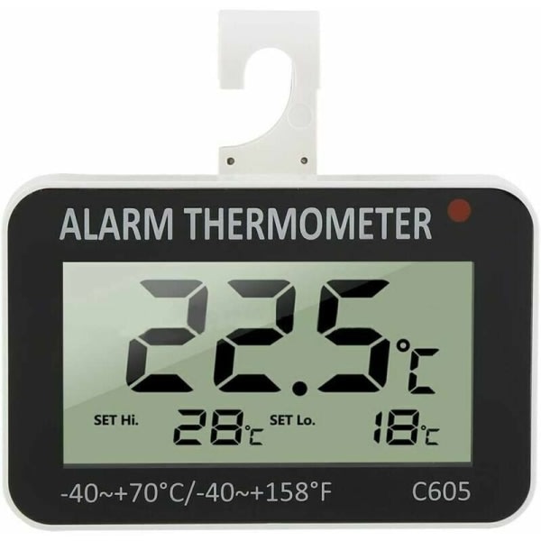 Elektronisk kyltermometer med stor skärm, termometer för kylskåp, mätområde -40°C till 100°F, Lämplig för hemma- och inomhusbruk