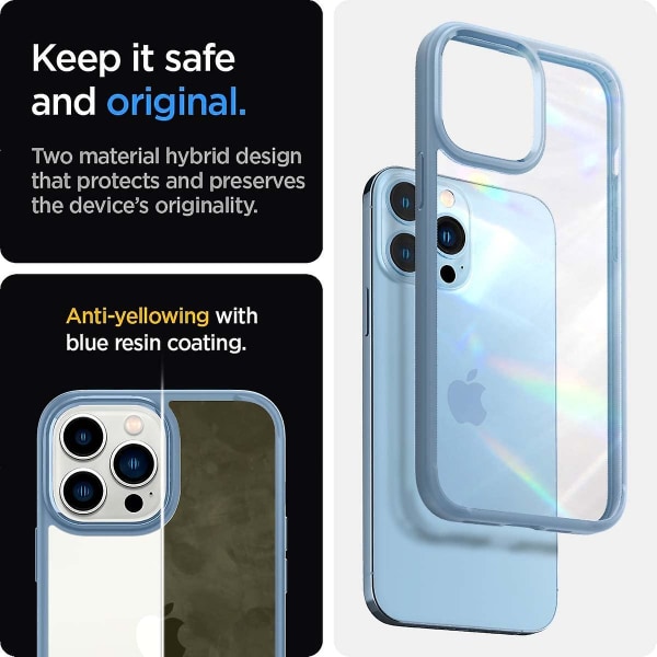 Spigen Super Hybrid [anti-keltainen tekniikka] Suunniteltu Iphone 13 Pro Max case (2021) - Kristallinkirkas